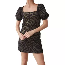 Vestido Mujer Manga Princesa Leopardo