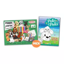 Pack Maleta Artel Perros Y Gatos + Libro Pinta A Tu Pinta