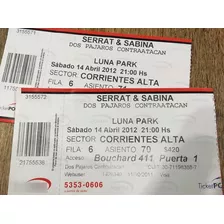 Antiguas Entradas Serrat Sabina De Coleccion 2012