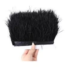 1 Metro Tira Plumas Avestruz Real Corta Flecos Ropa Negro