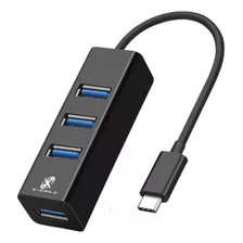 Adaptador Usb Tipo C 3.1 Hub 4 Usb 3.0 Mouse Teclado Preto