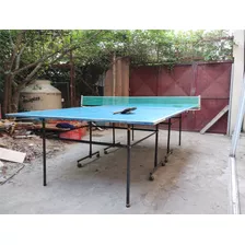 Mesa Ping Pong Plegable Con Ruedas