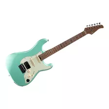 Guitarra Eléctrica Mooer Gtrs S801 Basswood 2022 Surf Green Brillante Con Diapasón De Arce