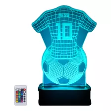 Velador Camiseta Lionel Messi Lampara Ilusión 3d 16 Colores