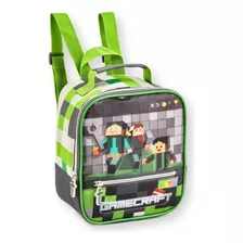 Lancheira Térmica Masculina Infantil Escolar Gamecraft Cor Verde