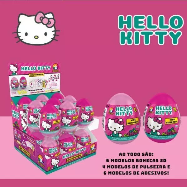 Brinquedo Ovo Kids Surpresa Eggs Hello Kitty - Kids Zone