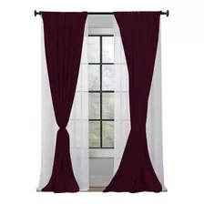 Juego De Cortinas Aline 4 Paños 145x210 En Modo Hogar