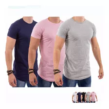Kit 3 Camisa Longline Oversize Swag Basica Diferente