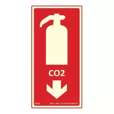 Placa De Sinalização De Extintor Co2