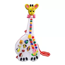 Guitarra Girafa Musical Bebê Com Luz E Som Brinquedo 