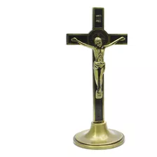 Crucifijo De Pie De 4,5 Pulgadas, Mesa De Metal, Cruz Católi