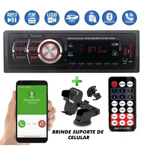 Radio Automotivo Sem Toca Cd Mp3 Player Bluetooth First Usb