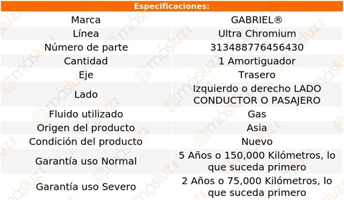 1 Amortiguador Gas Conductor O Pasajero Tra 6 09/13 Gabriel Foto 2