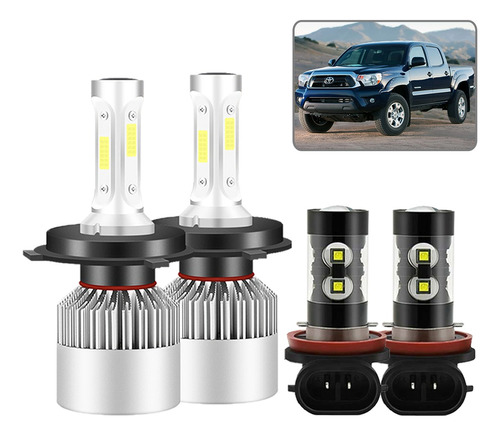 Carcasa De Faros Cuadrados De 7 Pulgadas + 9003/h4 Led Faros