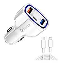 Carregador Veicular Com Cabo Para iPhone Turbo 4a 2 Usb