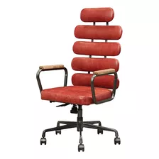 Acme Calan Executive Office Chair - - Vintage Red Top Grain 