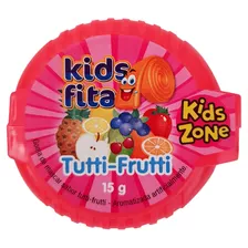 Goma De Mascar Kids Zone Kids Fita Morango, Tutti Frutti, Maçã Verde Ou Blueberry Sem Glúten 15 G 