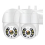 Kit 2 Câmeras De Segurança Icsee A8 Ptz Wi-fi Com Visão Noturna Para Exterior E Interior Branco