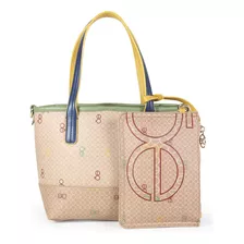 Bolsa Tote Cloe Para Mujer Chica 2 En 1 Monograma Estampado