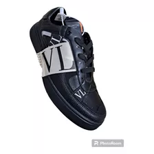 Tenis Valentino De Hombre Negros/blancos 27 Mx Premium W8790