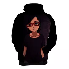 Blusa Moletom Casaco Sarada Uchiha Naruto Serie Mangá Tv 7