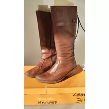 Botas Altas Cuero Texana Mujer 