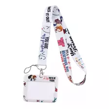 Lanyard Greys Anatomys + Portacredencial Horizontal Blanco