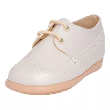 Zapatos Bautizo Con Suela Niño Beige Z100 - Ropones Celia