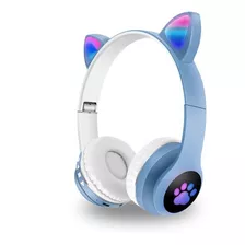 Auriculares Inalámbricos Cat Ear Luz Led C/ Mic - Celeste