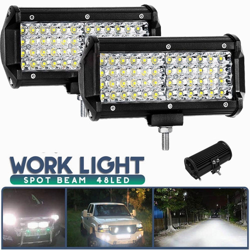 Par Faros 7''led Auxiliares 144w Triple-fila 6500k 48led Foto 2