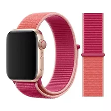 Malla Para Apple Watch Se 1 2 3 4 5 6 44 / 42 Mm Velcro Loop Ancho 255 Mm Color Pomegranate