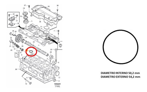 Sello Oring Bujias Volvo C30 S40 V40 S60 V70 Xc70 (unitario) Foto 3