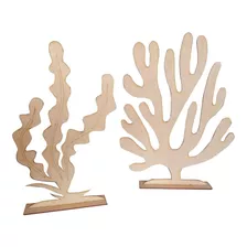 2 Figuras Alga Marina 40 Cm 2 Figuras Alga 50 Cm Mdf Decora