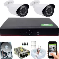 Kit Vigilância 2 Câmeras 1.3 Mp Hd + Dvr 4ch P2p + Hdmi App