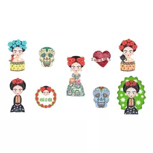 9 Apliques Frida Kahlo Cute Patches Termocolantes P Tecido