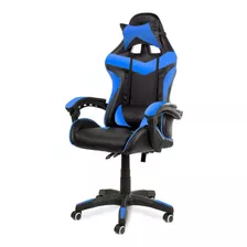 Silla De Escritorio Urban Design Da2606-2 Sg Gamer Ergonómica Negra Y Azul Con Tapizado De Cuero Sintético