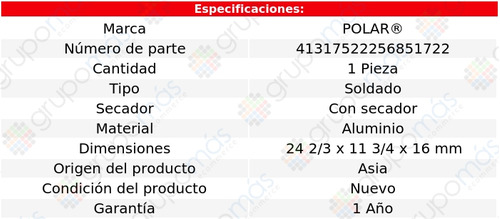 Condensador Soldado Polar Subaru Legacy H4 2.5l 10 A 14 Foto 2