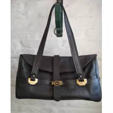 Cartera Usada, Para Colgar, De Cuero Negro 