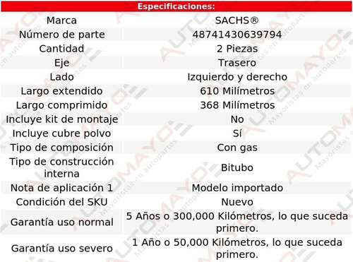 Tra Sachs Hombre Rwd,4wd V6 4.3l 97-00 Foto 2