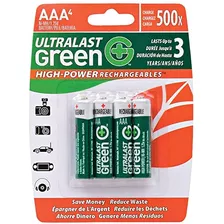 Ulghp4aaa Batería Recargable De Alta Potencia Verde Aa...