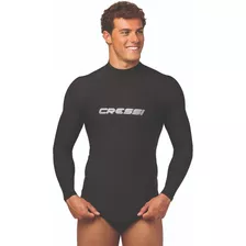 Playera Cressi Rashguard Hombre Manga Larga Natación Negra