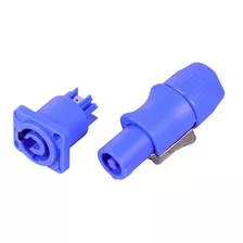 15 Plug Conector Macho Powercon Azul Ac 20a + 15 Fêmeas