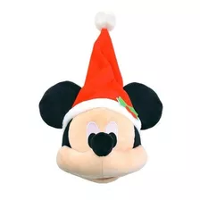 Pelúcia Cabeça Mickey C/ Gorro De Natal - 20 Cm - Natal