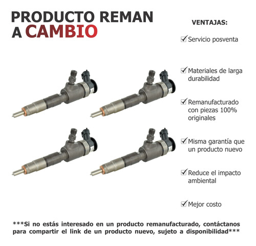 4 Inyectores Diesel Reman Para 1.6 Hdi Peugeot 2010-2019 Foto 2