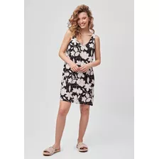 Vestido Nano Sin Mangas Lino Estampado Cher #e10023