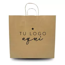 100 Bolsas Papel Kraft 30x32x10 Personalizadas