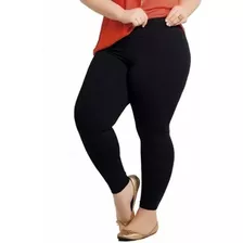 Kit 5 Calça Legging Suplex Plus Size Cintura Alto 48 A 66