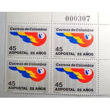 Estampillas Colombia Adposta 25 Años Avion 1989