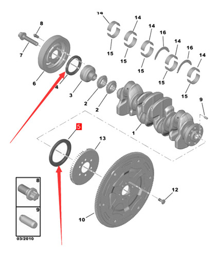 1.6t Crankshaft Oil Seal 0514c8 0514a2 For 206cc Foto 7