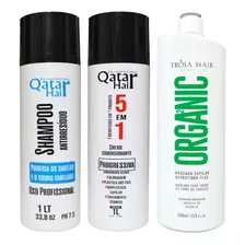 Kit Trio Shampoo + Organica + 5 Em 1 Tróia Hair 3x1litro